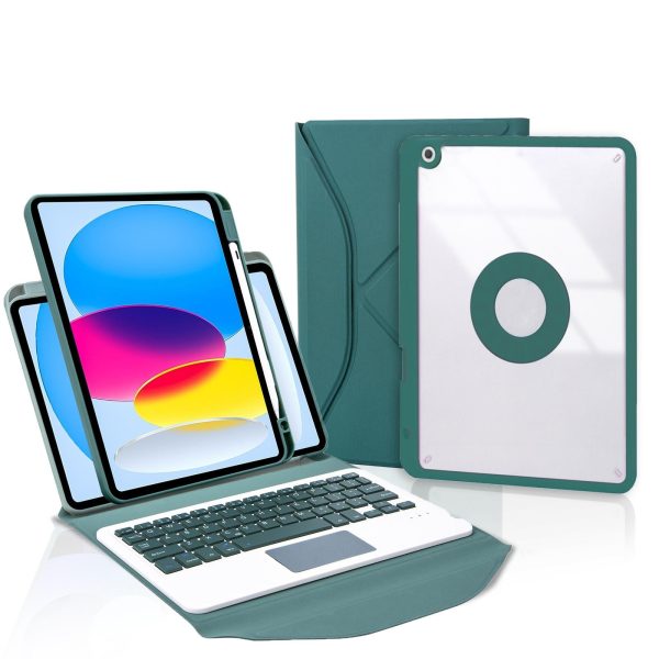 Bluetooth Keyboard Leather Tablet Case With Pen Slot And Touchpad - Sky Blue - Image 8
