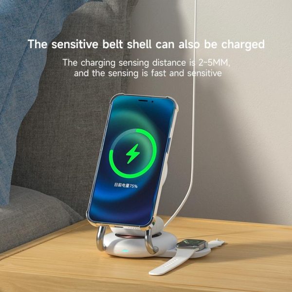 15W 3 In 1 Transparent Magnetic Wireless Charger - Blue - Image 4