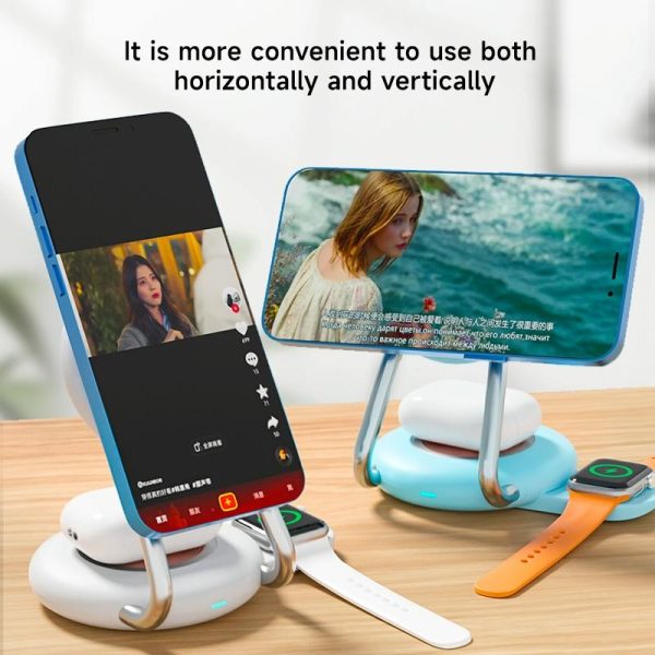 15W 3 In 1 Transparent Magnetic Wireless Charger - Blue - Image 6