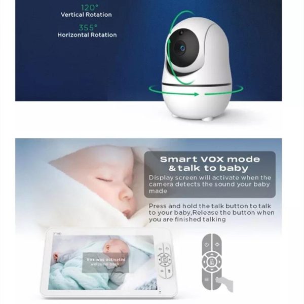 Wireless Baby Monitor With 7 Screen Night Vision & Two-Way Intercom - Image 7