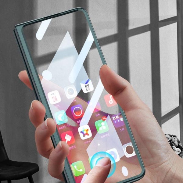Full Coverage Electroplated Glass Case for Samsung Galaxy z Fold 4 - Silver - Image 7