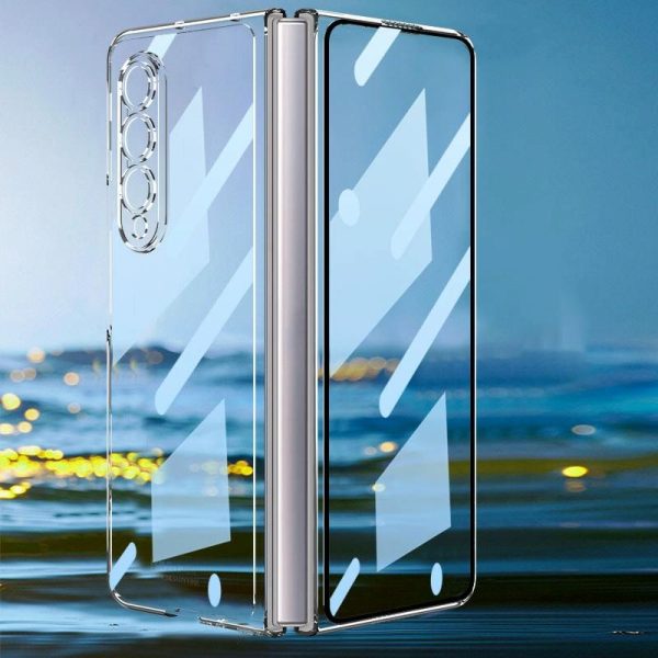 Full Coverage Electroplated Glass Case for Samsung Galaxy z Fold 4 - Silver - Image 13