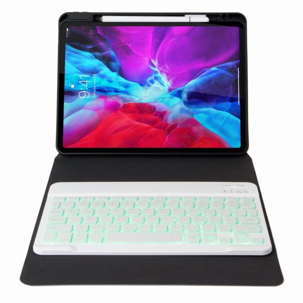 Bluetooth Keyboard Leather Case For Ipad 10.2 / 10.5 With Monochrome Backlight & Three-Fold Holder - Black - Image 5