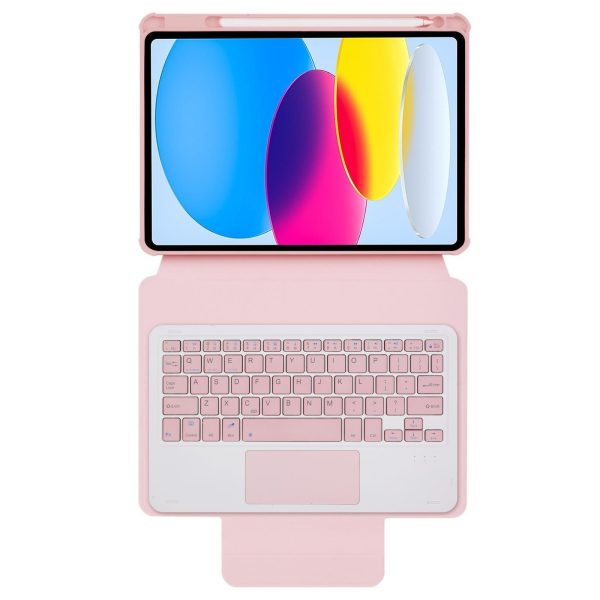 360 Rotation Bluetooth Keyboard Leather Case For Ipad 10.9 2022 - Transparent Acrylic With Touch Control - Green - Image 5