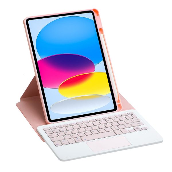 360 Rotation Bluetooth Keyboard Leather Case For Ipad 10.9 2022 - Transparent Acrylic With Touch Control - Green - Image 6