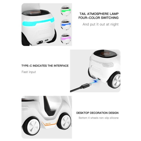 5 In 1 Car Desktop Alarm Clock With Wireless Charging - Orange - Image 6