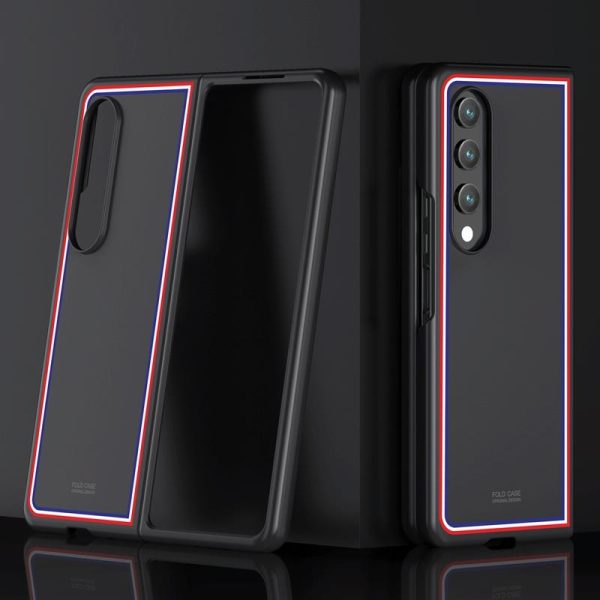 Frosted Skin Case for Samsung Galaxy z Fold 4 - Slim & Stylish - Pink Color Bar - Image 3