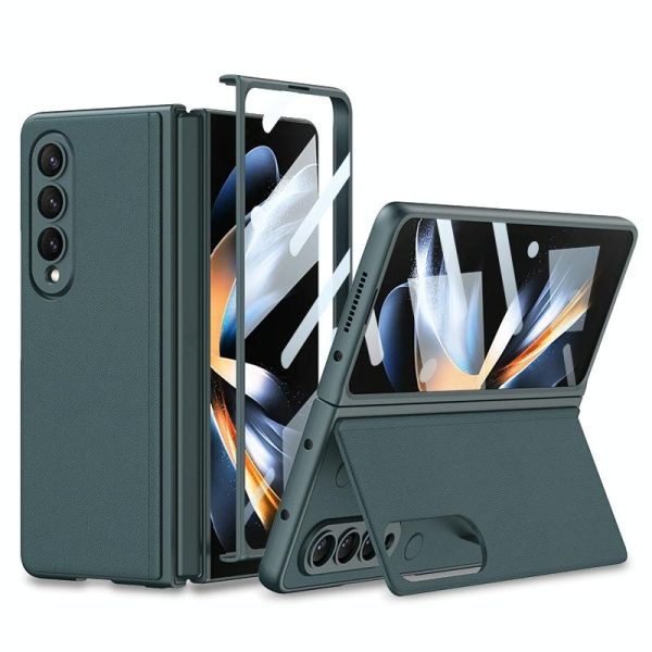 Foldable Leather Case with Stand for Samsung Galaxy z Fold 4 - Ultra Thin - Wine Red - Image 8