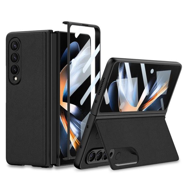 Foldable Leather Case with Stand for Samsung Galaxy z Fold 4 - Ultra Thin - Wine Red - Image 9