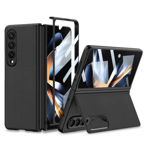 Foldable Leather Case with Stand for Samsung Galaxy z Fold 4 - Ultra Thin - Wine Red - Image 11