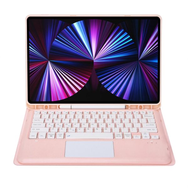 Detachable Bluetooth Keyboard Leather Case For Ipad Pro 12.9 2021 / 2020 / 2018 With Touch Pad - Mint Green - Image 4