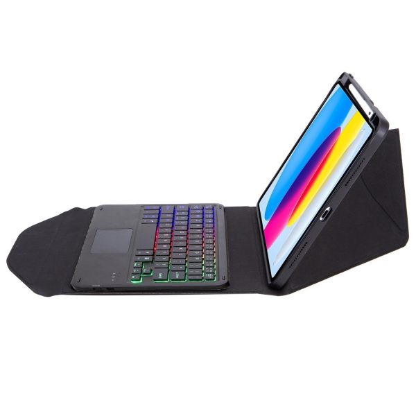 Touchpad Bluetooth Keyboard Leather Tablet Case With Pen Slot And Backlight - Sky Blue - Image 6