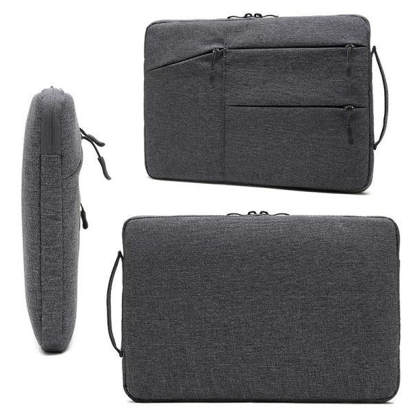 11.6 Inch Business Laptop Liner Bag - Polyester Zipper Closure - Dark Gray - Image 4