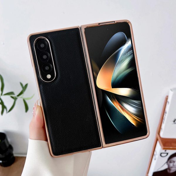 Skyline Series Nano Electroplating Pu Case for Samsung Galaxy z Fold 4 - Sky Blue - Image 15