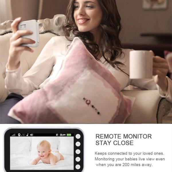 360-Degree Wireless Baby Monitor With Night Vision Camera - 4.3 Inch - Image 5