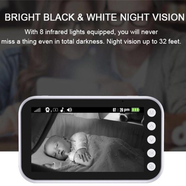 360-Degree Wireless Baby Monitor With Night Vision Camera - 4.3 Inch - Image 7