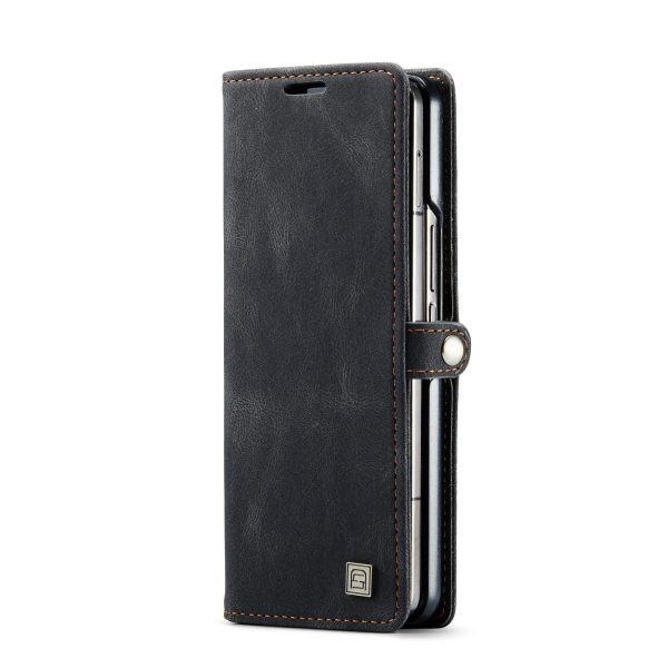 Vintage Rfid Leather Phone Case for Samsung Galaxy z Fold 4 - Black - Image 2