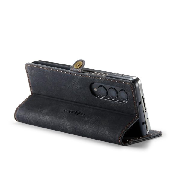 Vintage Rfid Leather Phone Case for Samsung Galaxy z Fold 4 - Black - Image 5