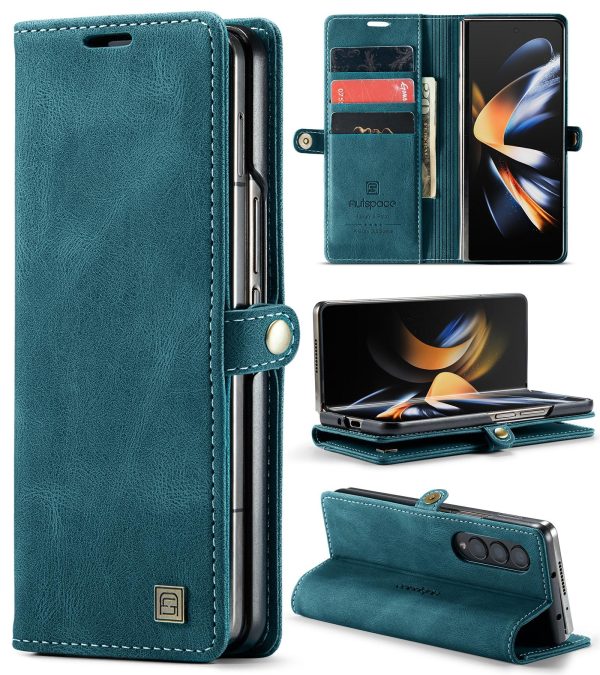 Vintage Rfid Leather Phone Case for Samsung Galaxy z Fold 4 - Black - Image 9
