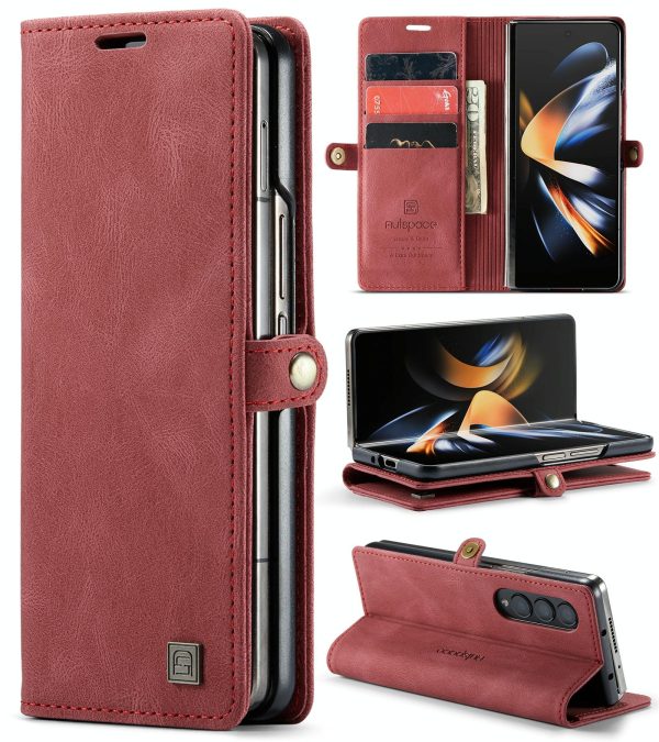 Vintage Rfid Leather Phone Case for Samsung Galaxy z Fold 4 - Black - Image 10