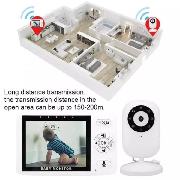 Wireless Baby Monitor With Night Vision Camera - 3.5 Inch Screen - Image 6