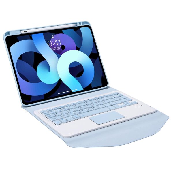 Bluetooth Keyboard Leather Case For Ipad Pro 11 With Pen Slot And Touchpad - Sky Blue - Image 4
