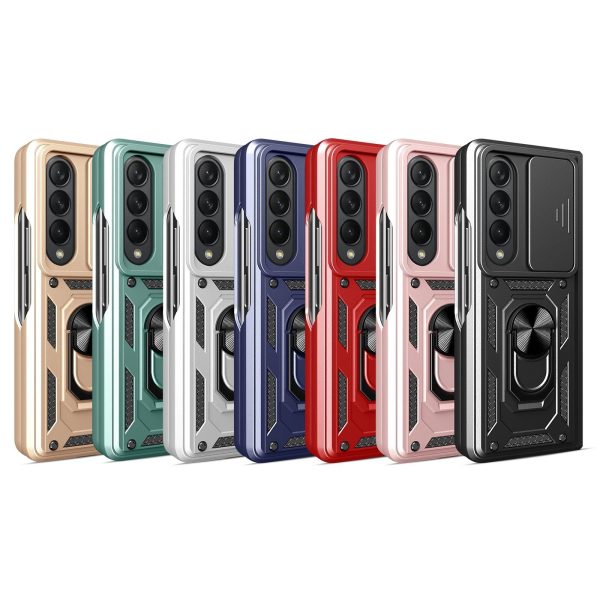 Samsung Galaxy z Fold 4 Tpu Pc Case with Sliding Camera Cover - Blue - Image 3