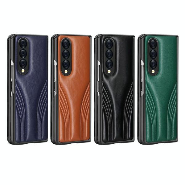 Embossed Folding Case for Samsung Galaxy z Fold 4 - Blue - Image 3