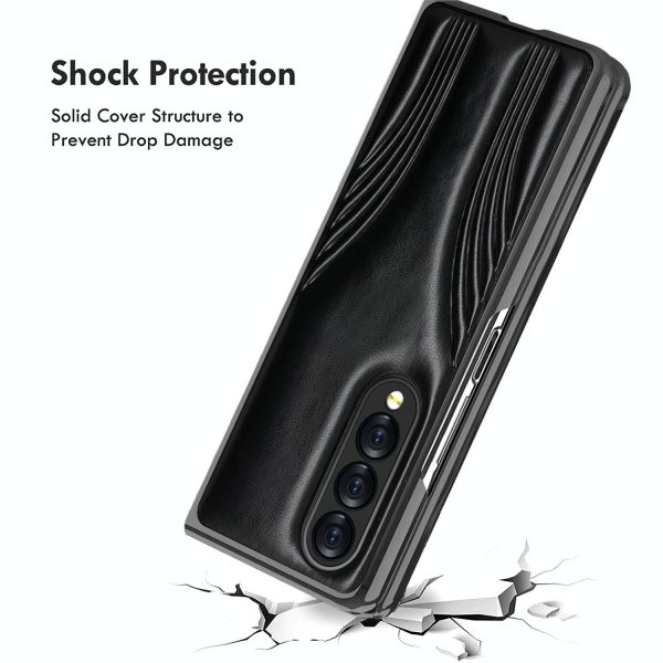 Embossed Folding Case for Samsung Galaxy z Fold 4 - Blue - Image 5