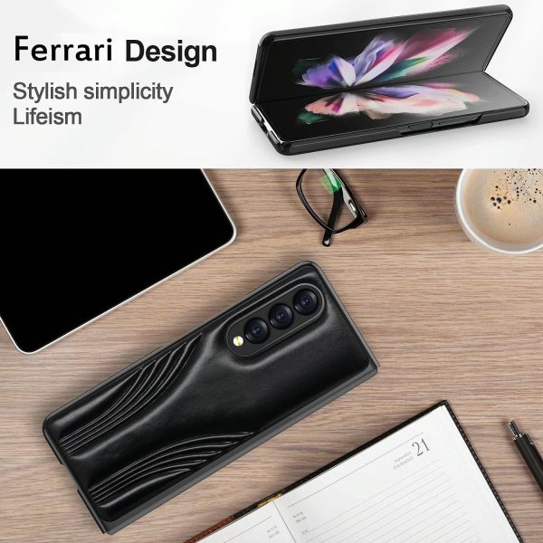Embossed Folding Case for Samsung Galaxy z Fold 4 - Blue - Image 6