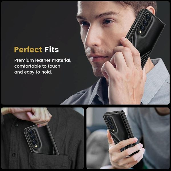 Embossed Folding Case for Samsung Galaxy z Fold 4 - Blue - Image 8