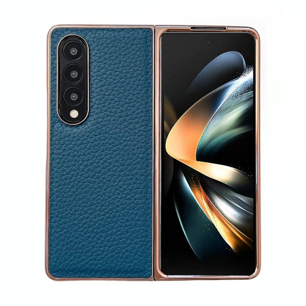 Star Series Nano Electroplating Pu Case for Samsung Galaxy z Fold 4 - Black - Image 8