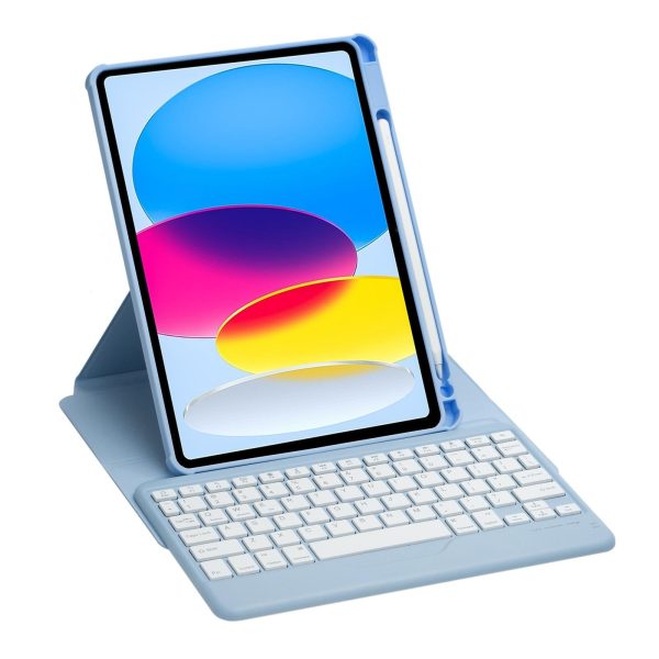 360 Rotation Bluetooth Keyboard Leather Case For Ipad 10.9 2022 - Green - Image 6