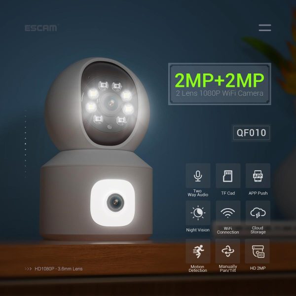 2Mp Dual Lens Dual Screen Wifi Camera With Two-Way Voice & Motion Detection - Surveillance - Image 4