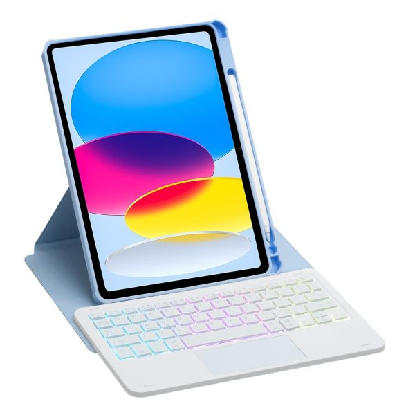 360 Rotation Bluetooth Keyboard Leather Case For Ipad 10.9 2022 With Touch Control And Backlight - Green - Image 6