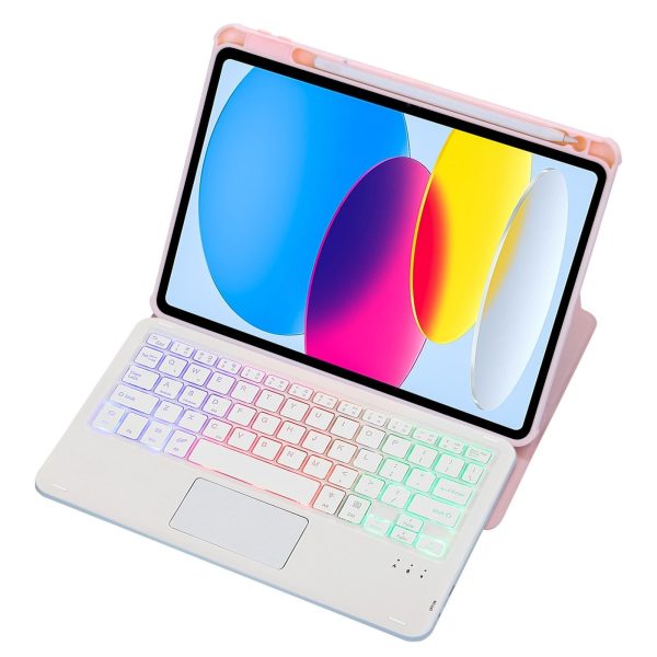 360 Rotation Bluetooth Keyboard Leather Case For Ipad 10.9 2022 With Touch Control And Backlight - Green - Image 9