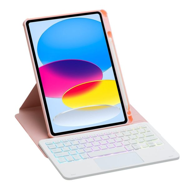 360 Rotation Bluetooth Keyboard Leather Case For Ipad 10.9 2022 With Touch Control And Backlight - Green - Image 13