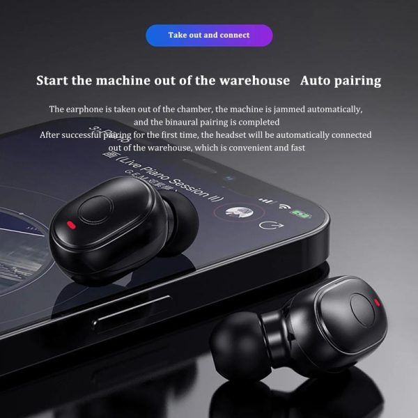 Waterproof Mini Touch-control Bluetooth Earphones with Noise Cancelling - Blue - Image 8