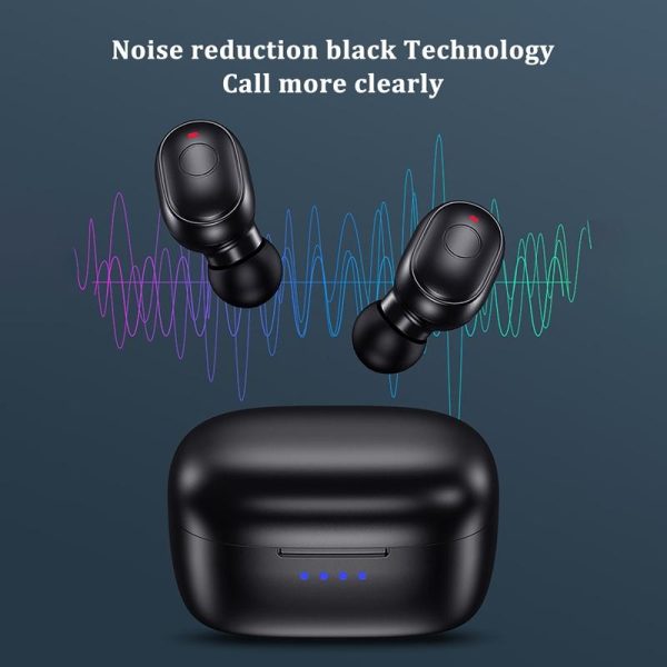 Waterproof Mini Touch-control Bluetooth Earphones with Noise Cancelling - Blue - Image 9
