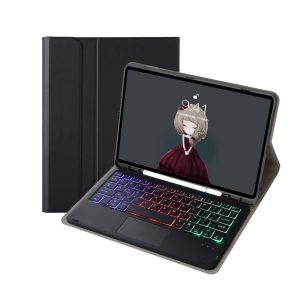 Bluetooth Keyboard Leather Tablet Case For Ipad 9.7 2018 & 2017 / Pro 9.7 / Air 2 With Touch Pad And Pen Slot - Blue - Image 2