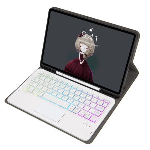 Bluetooth Keyboard Leather Tablet Case For Ipad 9.7 2018 & 2017 / Pro 9.7 / Air 2 With Touch Pad And Pen Slot - Blue - Image 10