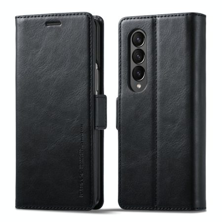 Rfid Leather Phone Case for Samsung Galaxy z Fold 4 / 5g - Secure & Stylish - Black