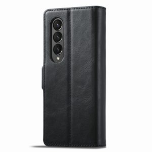 Rfid Leather Phone Case for Samsung Galaxy z Fold 4 / 5g - Secure & Stylish - Black - Image 3