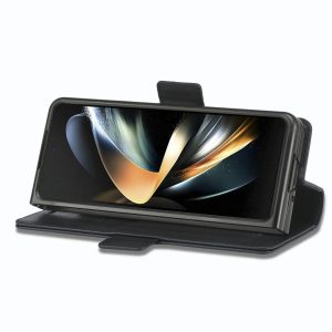 Rfid Leather Phone Case for Samsung Galaxy z Fold 4 / 5g - Secure & Stylish - Black - Image 5