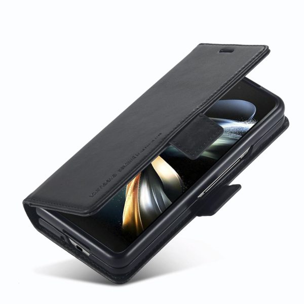Rfid Leather Phone Case for Samsung Galaxy z Fold 4 / 5g - Secure & Stylish - Black - Image 6