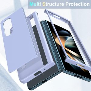 Foldable Phone Case with Holder for Samsung Galaxy z Fold 4 - Full Coverage - Light Purple - Image 8