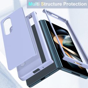 Foldable Phone Case with Holder for Samsung Galaxy z Fold 4 - Full Coverage - Light Purple - Image 15