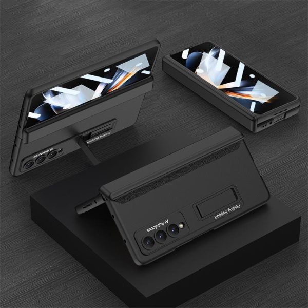 Foldable Magnetic Hinge Case for Samsung Galaxy z Fold 4 - Compact Design - Black