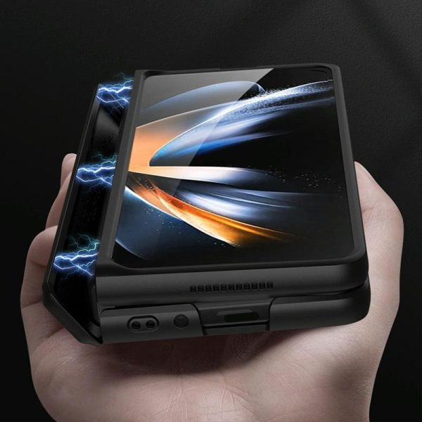Foldable Magnetic Hinged Case for Samsung Galaxy z Fold 4 - Silver - Image 5