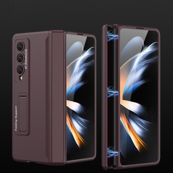 Foldable Magnetic Hinged Case for Samsung Galaxy z Fold 4 - Silver - Image 11